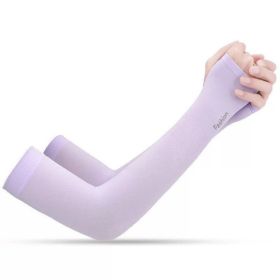 Unisex Cooling Ice Silk Sun Sleeves - UV Protection Thin Arm Guards For Outdoor Cycling, Breathable & Quick-Dry, One Size Fits Most, Elegant Gift (Option: Purple)