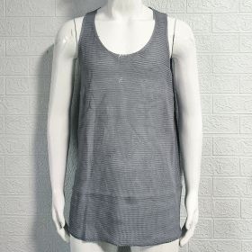 Men's Summer Loose Sleeveless Knitted Vest (Option: Gray-XXL)